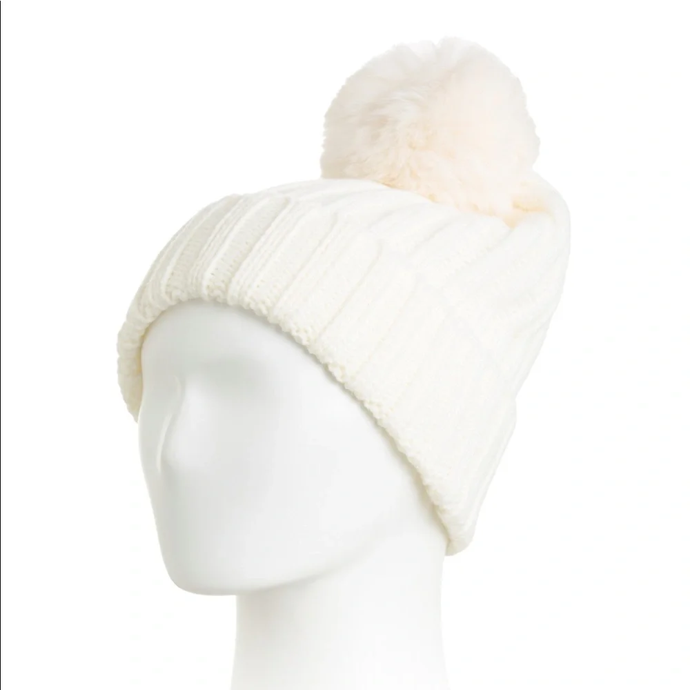 Vince Camuto Faux Fur Pom Beanie